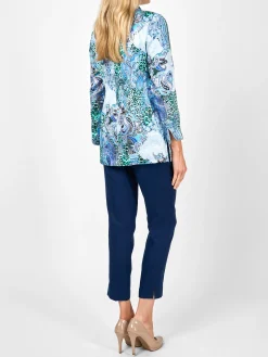 Favourbrook Lounge Jacket Blue Dharma Silk Satin-Women Short Jackets | Jackets & Coats