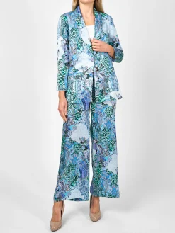 Favourbrook Lounge Jacket Blue Dharma Silk Satin-Women Short Jackets | Jackets & Coats