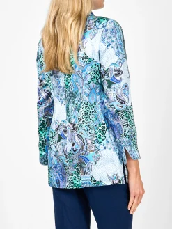 Favourbrook Lounge Jacket Blue Dharma Silk Satin-Women Short Jackets | Jackets & Coats