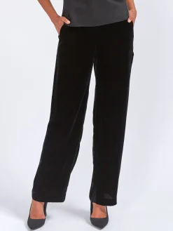 Favourbrook Lounge Trousers Black Silk Velvet-Women Eveningwear | Eveningwear