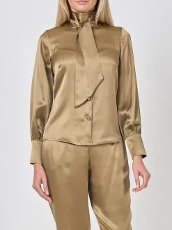 Favourbrook Megan Blouse Hay Gold Silk Crepe Satin-Women Eveningwear | Eveningwear