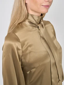 Favourbrook Megan Blouse Hay Gold Silk Crepe Satin-Women Eveningwear | Eveningwear