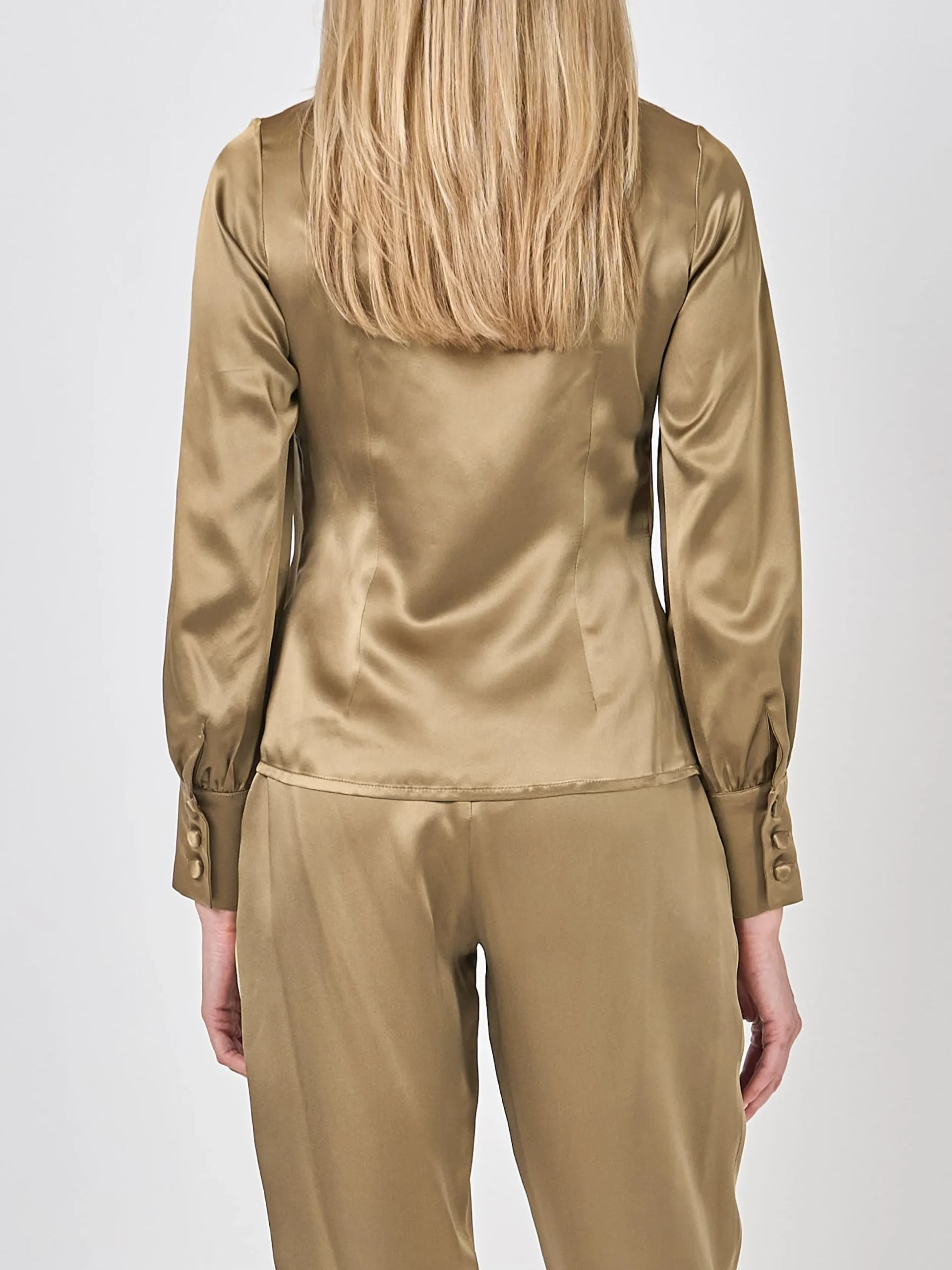 Favourbrook Megan Blouse Hay Gold Silk Crepe Satin-Women Eveningwear | Eveningwear
