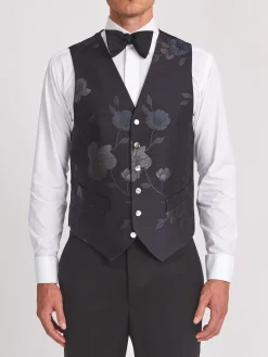 Favourbrook Midnight Grantham Single Breasted 6 Button Waistcoat- Waistcoats | Single Breasted Waistcoats
