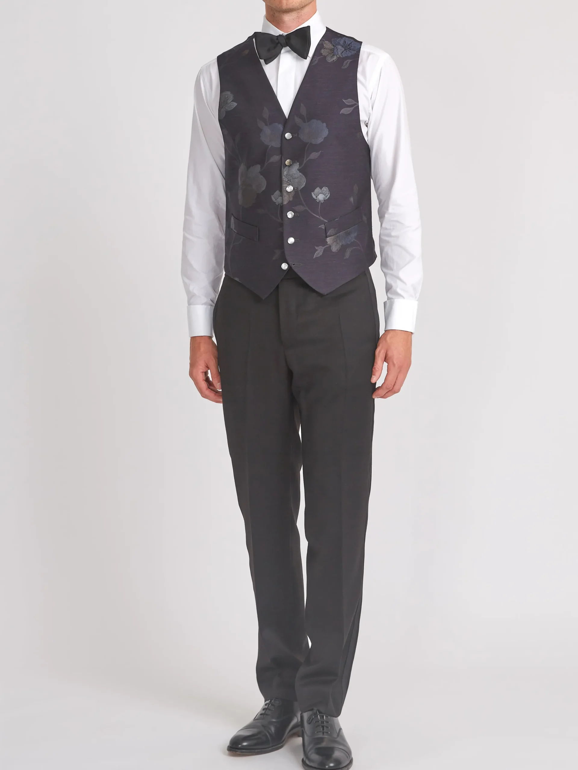 Favourbrook Midnight Grantham Single Breasted 6 Button Waistcoat- Waistcoats | Single Breasted Waistcoats