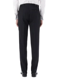 Favourbrook Midnight Hampton Wool Flat Front Dress Trousers- Eveningwear | Trousers