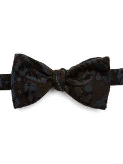Favourbrook Midnight Heathcote Paisley Cotton/Silk Bow Tie- Bow Ties