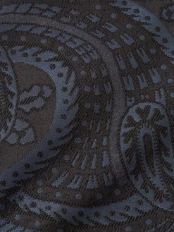 Favourbrook Midnight Heathcote Paisley Single Breasted 4 Button Piped Waistcoat- Waistcoats | Single Breasted Waistcoats