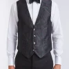 Favourbrook Midnight Plum Carlton Paisley Single Breasted 4 Button Piped Waistcoat- Waistcoats | Single Breasted Waistcoats