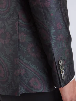 Favourbrook Midnight Plum Carlton Paisley Newport Dinner Jacket- Eveningwear | Occasionwear