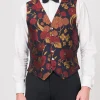 Favourbrook Midnight Red Winnington Silk Single Breasted 6 Button Waistcoat- Waistcoats | Evening Waistcoats