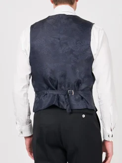 Favourbrook Midnight Red Winnington Silk Single Breasted 6 Button Waistcoat- Waistcoats | Evening Waistcoats
