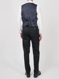 Favourbrook Midnight Red Winnington Silk Single Breasted 6 Button Waistcoat- Waistcoats | Evening Waistcoats