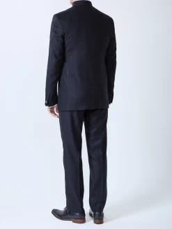 Favourbrook Midnight Seaton Cashmere Wool Nehru Jacket- Nehru Jackets