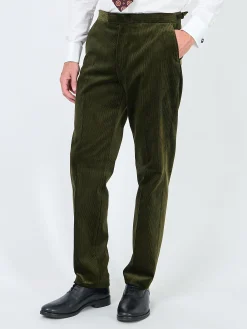 Favourbrook Moss Green Hatfield Cord Dress Trouser- Trousers | Suits
