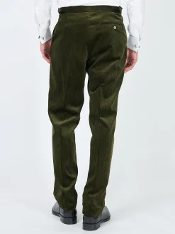 Favourbrook Moss Green Hatfield Cord Dress Trouser- Trousers | Suits