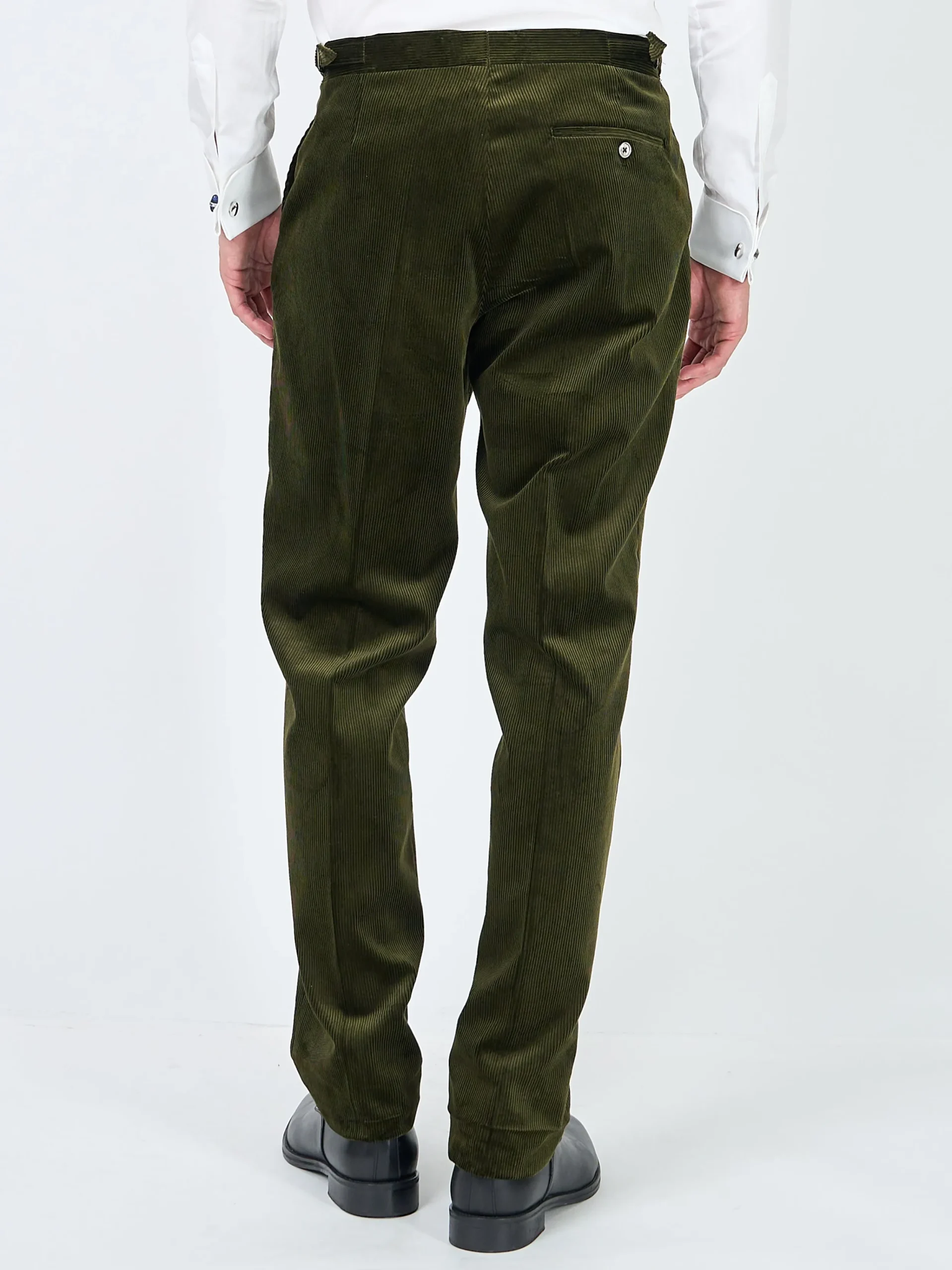 Favourbrook Moss Green Hatfield Cord Dress Trouser- Trousers | Suits