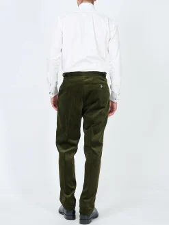 Favourbrook Moss Green Hatfield Cord Dress Trouser- Trousers | Suits
