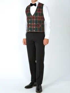 Favourbrook Multi Dunrobin Wool Double Breasted 8 Button Shawl Lapel Waistcoat- Waistcoats | Evening Waistcoats