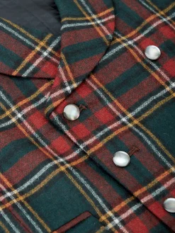 Favourbrook Multi Dunrobin Wool Double Breasted 8 Button Shawl Lapel Waistcoat- Waistcoats | Evening Waistcoats