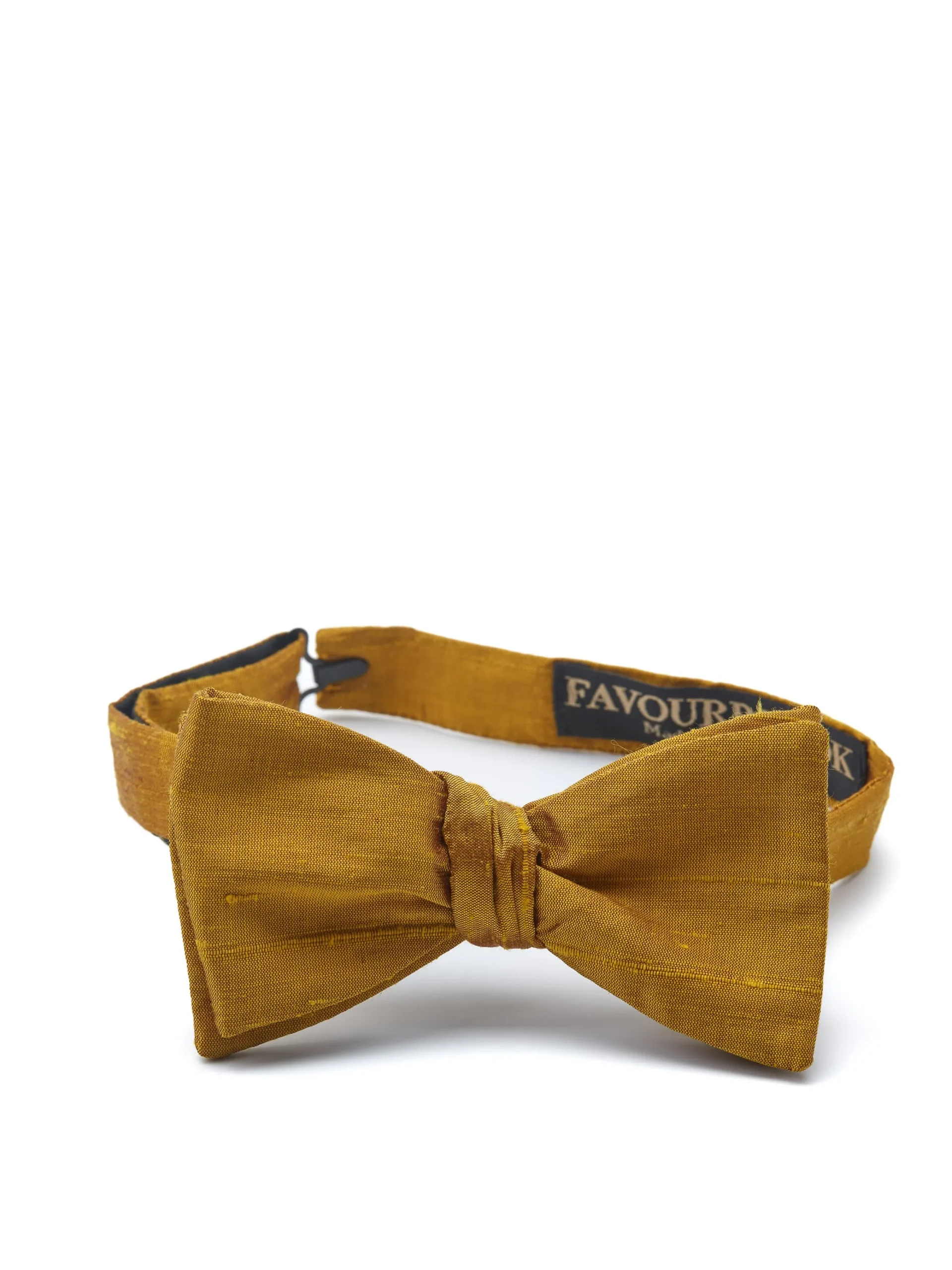 Favourbrook Mustard Douppion Silk Pleated Cummerbund & Bow Tie Set- Bow Ties & Cummerbund Sets