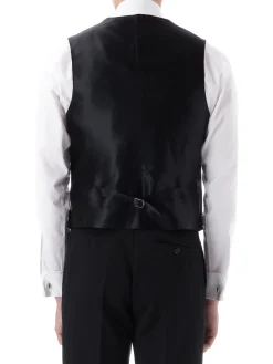 Favourbrook Navy Albert Silk Single Breasted 4 Button Shawl Lapel Waistcoat- Eveningwear | Waistcoats