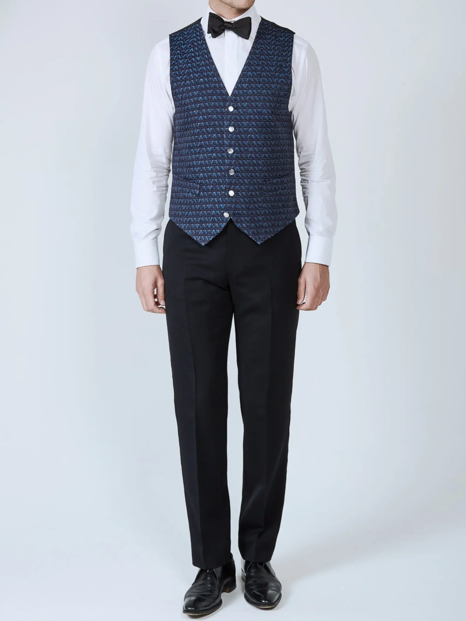 Favourbrook Navy Anderson Wool Single Breasted 6 Button Waistcoat- Eveningwear | Groomswear