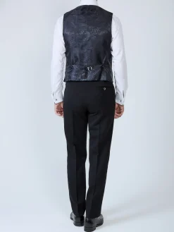 Favourbrook Navy Anderson Wool Single Breasted 6 Button Waistcoat- Eveningwear | Groomswear