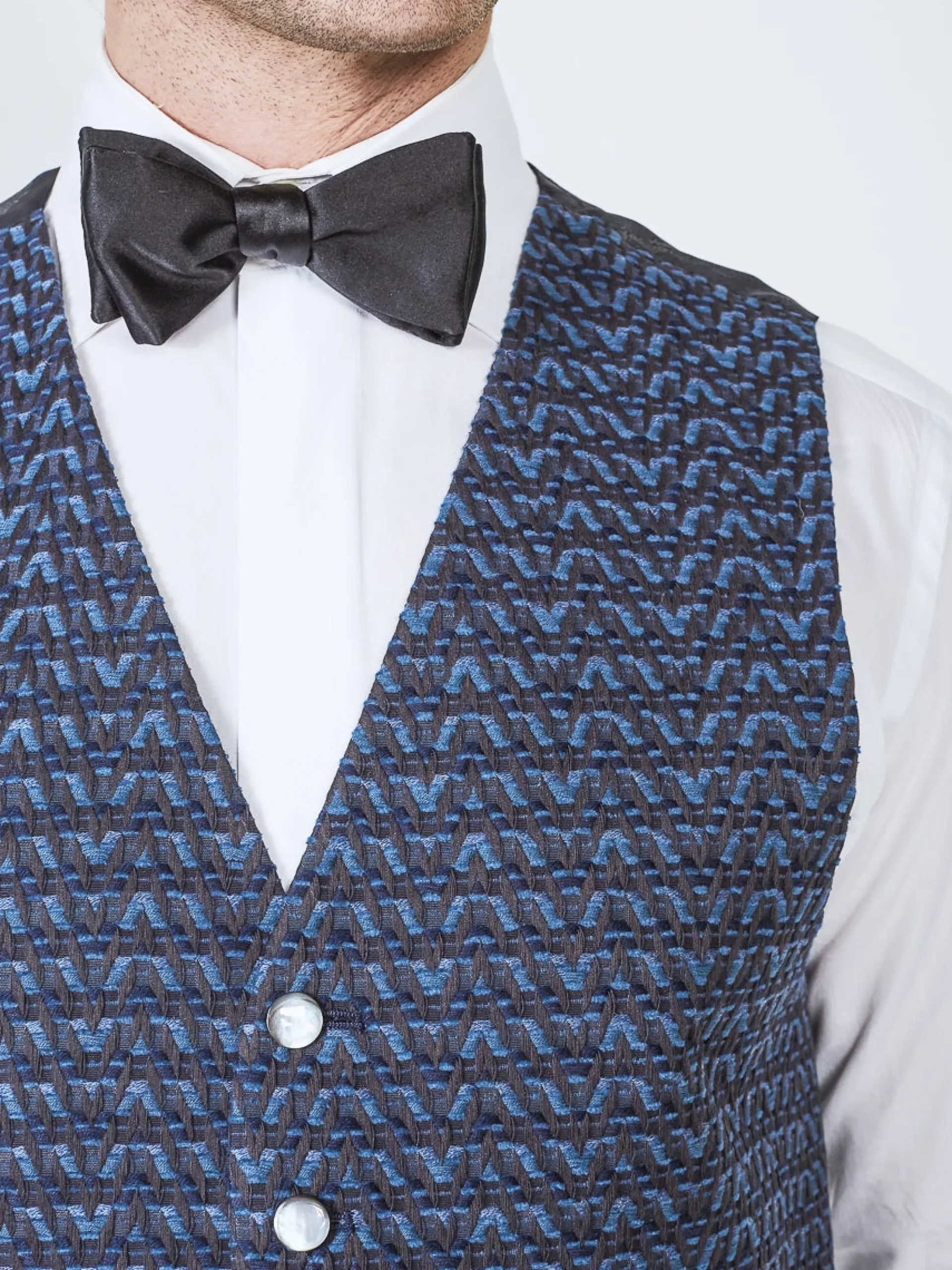 Favourbrook Navy Anderson Wool Single Breasted 6 Button Waistcoat- Eveningwear | Groomswear