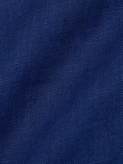 Favourbrook Navy Bridford Linen Cutaway Collar Shirt- Shirts