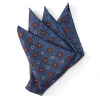 Favourbrook Navy Chartwell Silk Pocket Square- Pocket Squares