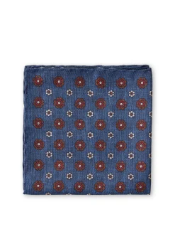 Favourbrook Navy Chartwell Silk Pocket Square- Pocket Squares