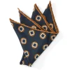 Favourbrook Navy Clivedon Silk Pocket Square- Pocket Squares