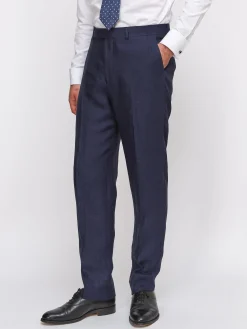 Favourbrook Navy Ethan Herringbone Windsor Trousers- Trousers | Suits