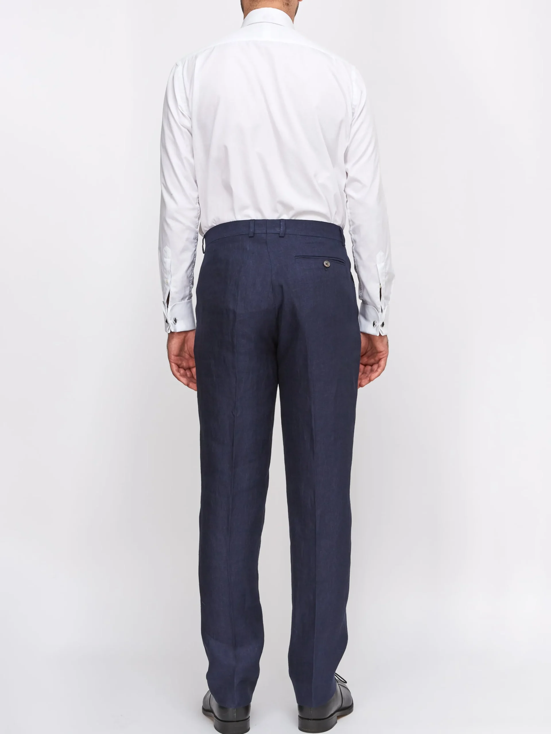 Favourbrook Navy Ethan Herringbone Windsor Trousers- Trousers | Suits