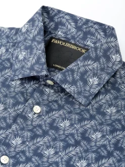 Favourbrook Navy Fern Cotton Oratory Shirt- Shirts