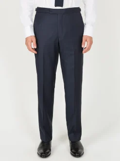 Favourbrook Navy Furlong Wool High Waisted Flat Front Trouser- Royal Ascot | Groomswear