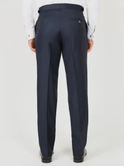 Favourbrook Navy Furlong Wool High Waisted Flat Front Trouser- Royal Ascot | Groomswear