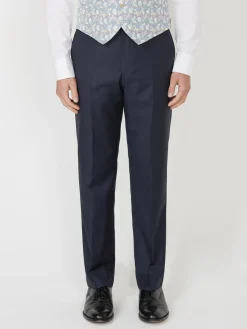 Favourbrook Navy Furlong Wool High Waisted Flat Front Trouser- Royal Ascot | Groomswear