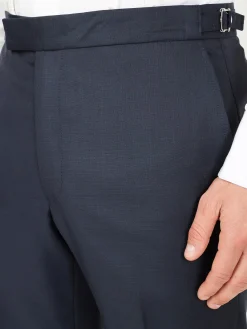 Favourbrook Navy Furlong Wool High Waisted Flat Front Trouser- Royal Ascot | Groomswear
