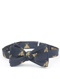 Favourbrook Navy Gold Bees Silk Bow Tie- Bow Ties