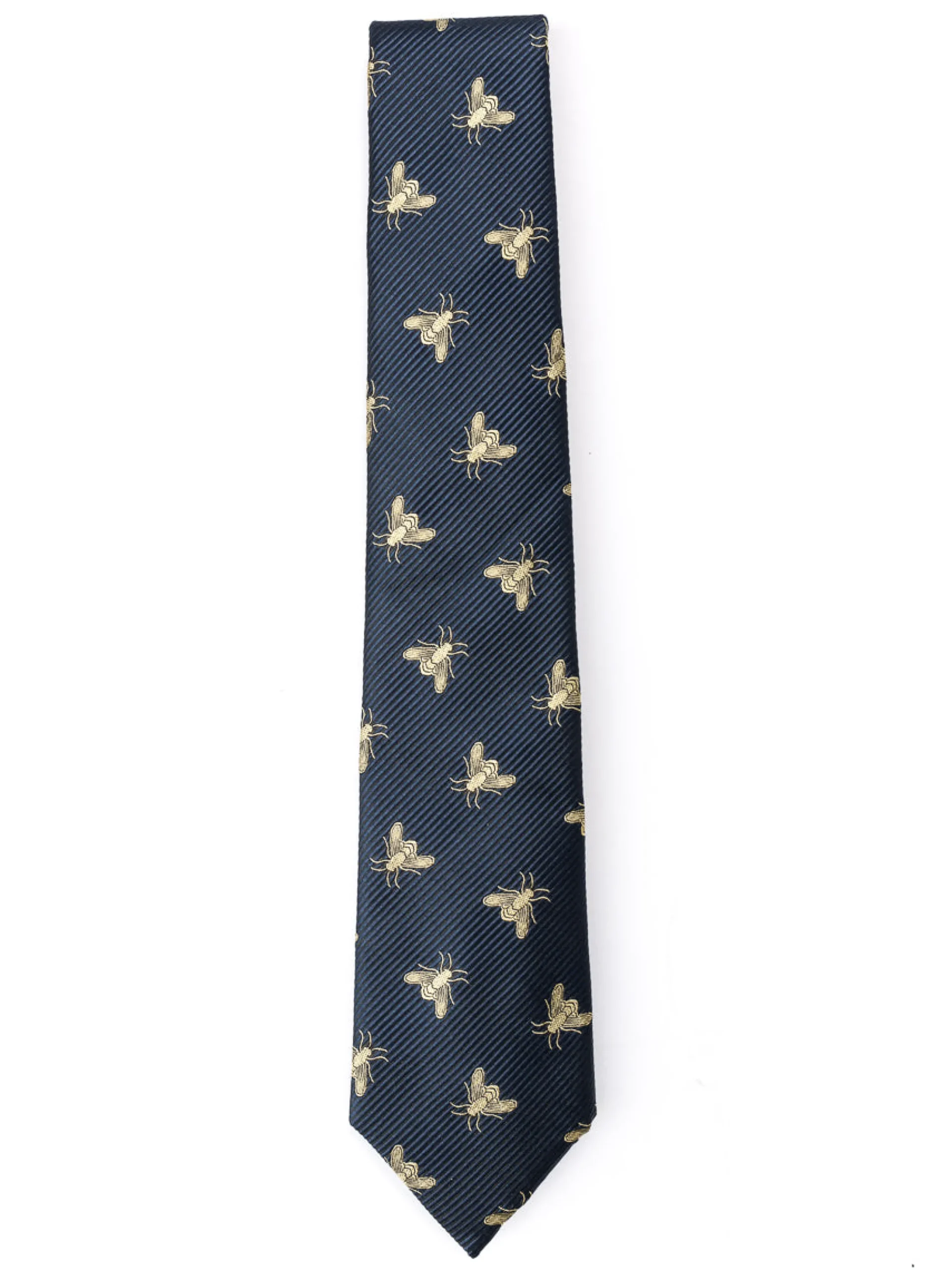 Favourbrook Navy Gold Bees Silk Tie- Ties