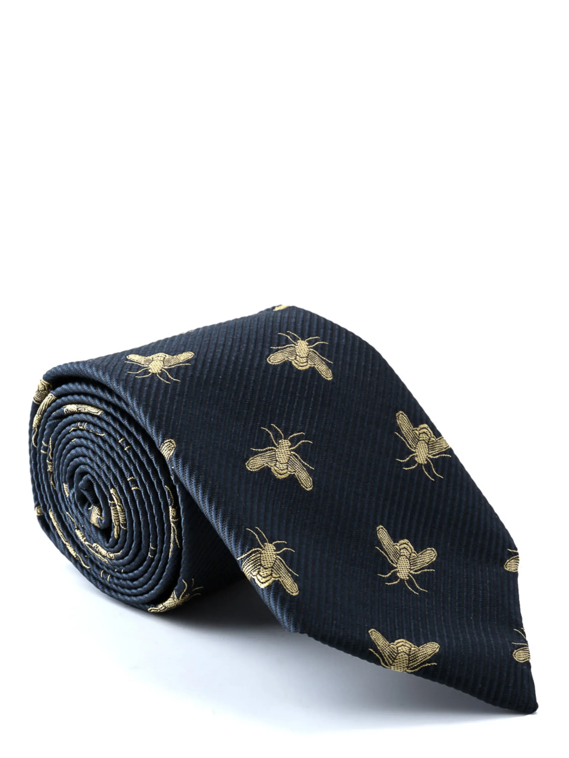 Favourbrook Navy Gold Bees Silk Tie- Ties