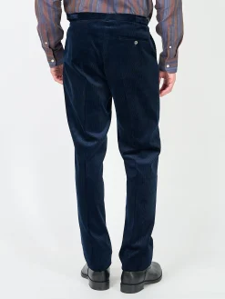 Favourbrook Navy Hatfield Cord Dress Trouser- Trousers | Suits