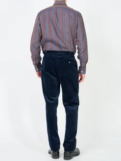 Favourbrook Navy Hatfield Cord Dress Trouser- Trousers | Suits