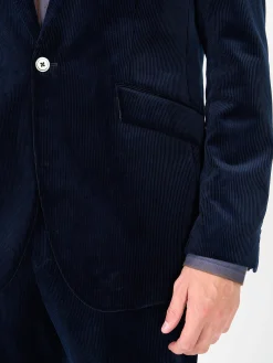 Favourbrook Navy Hatfield Cord Newport Jacket- Suits