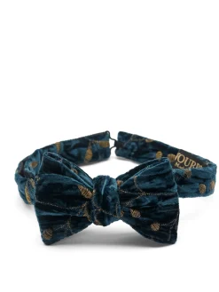 Favourbrook Navy Lurex Berries Silk/Rayon Bow Tie- Bow Ties