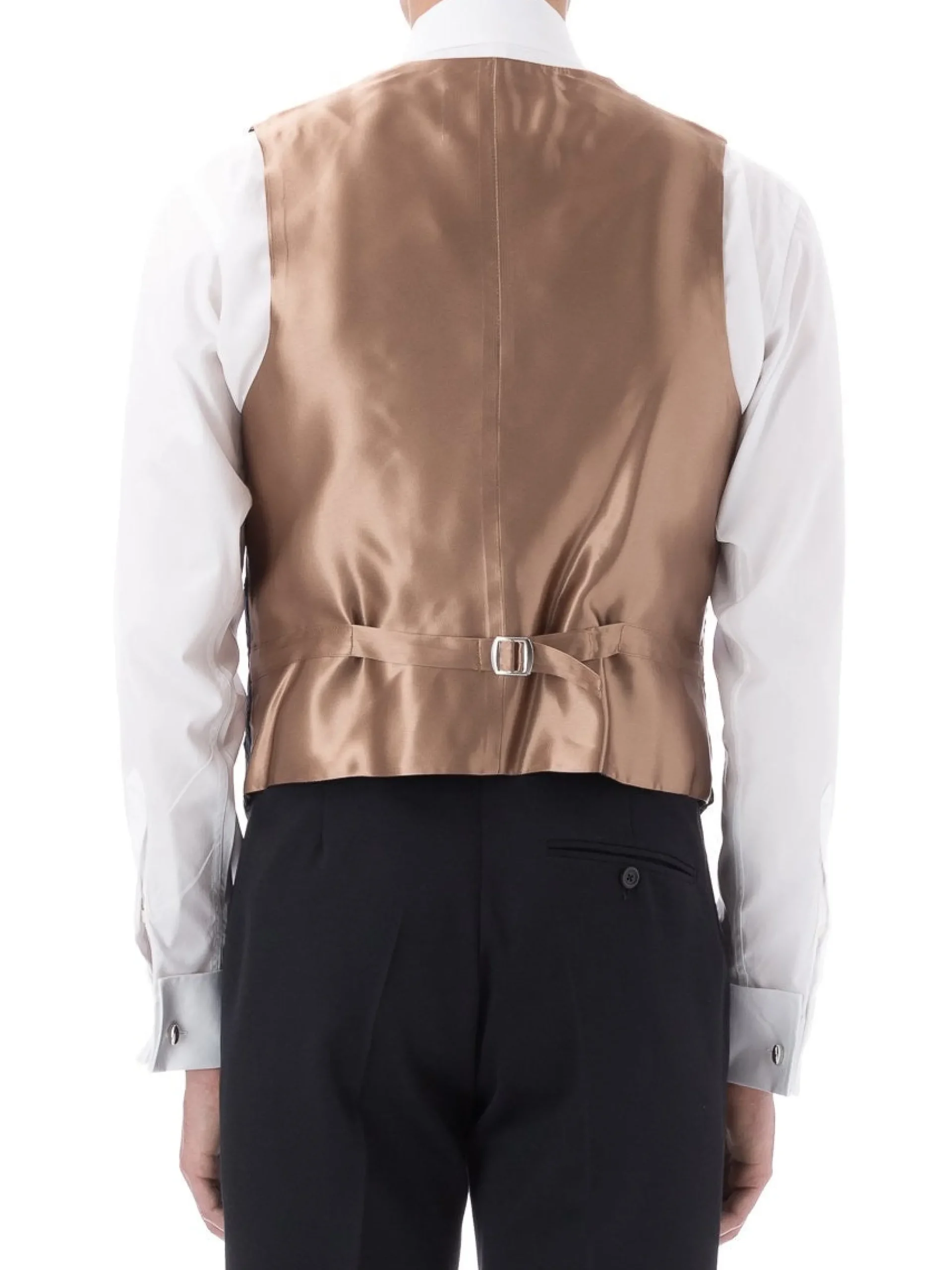 Favourbrook Navy Lurex Berries Velvet Single Breasted 6 Button Waistcoat- Waistcoats | Evening Waistcoats