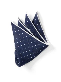 Favourbrook Navy Milford Spot Handkerchief- Pocket Squares