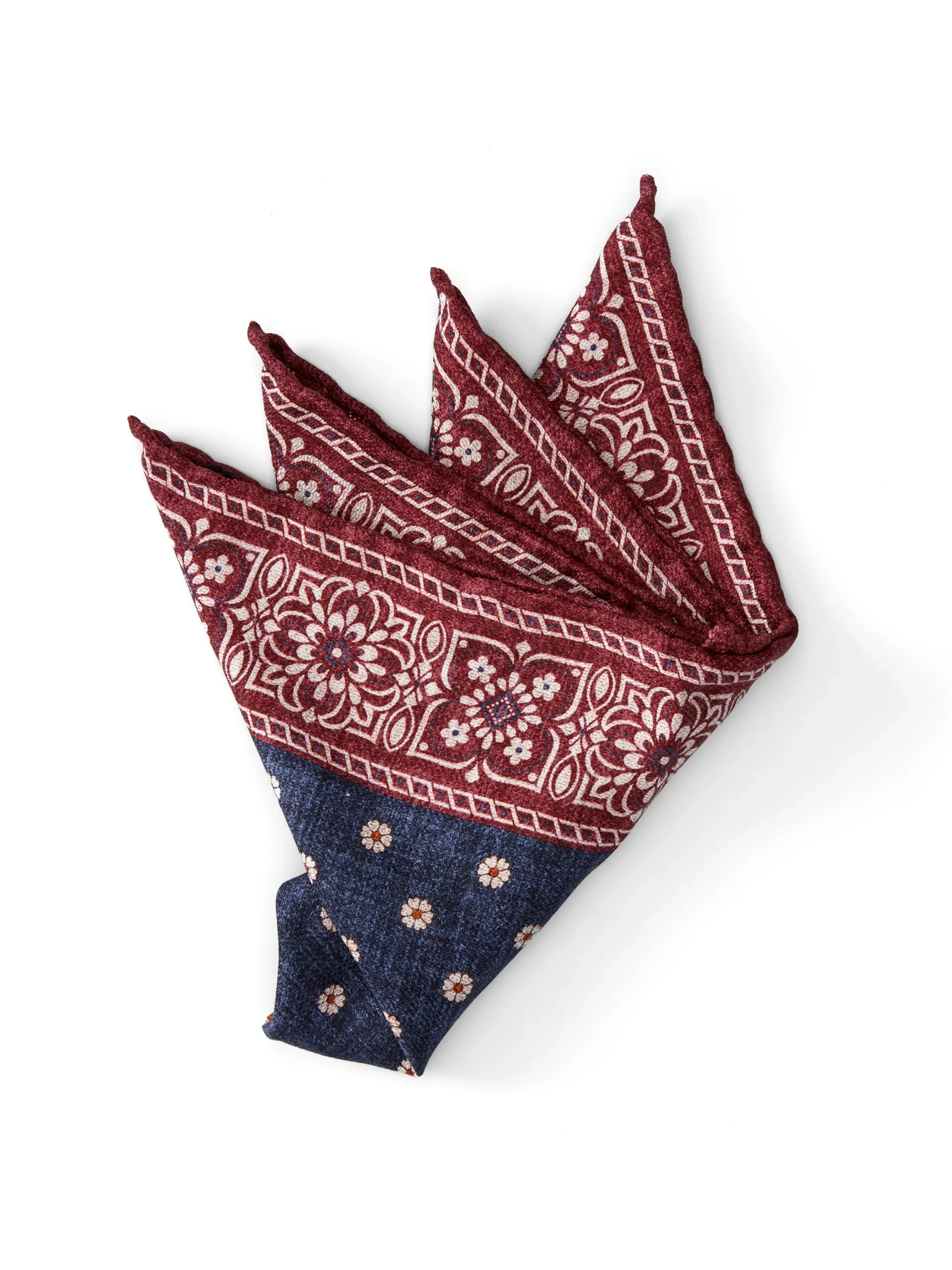 Favourbrook Navy Osterley Silk Pocket Square- Pocket Squares